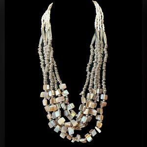 Chunky Shell Costume Layered Necklace
